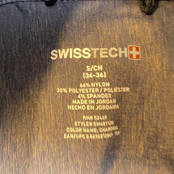 SwissTech Mens Shirt S Charcoal Button-Up Long Sleeve Comfortable Fit - Picture 5 of 10